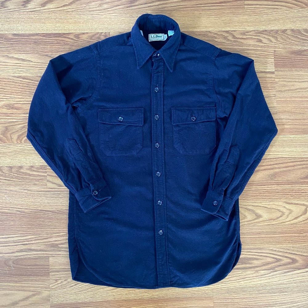L.L Bean Navy Cotton Button-Up Shirt